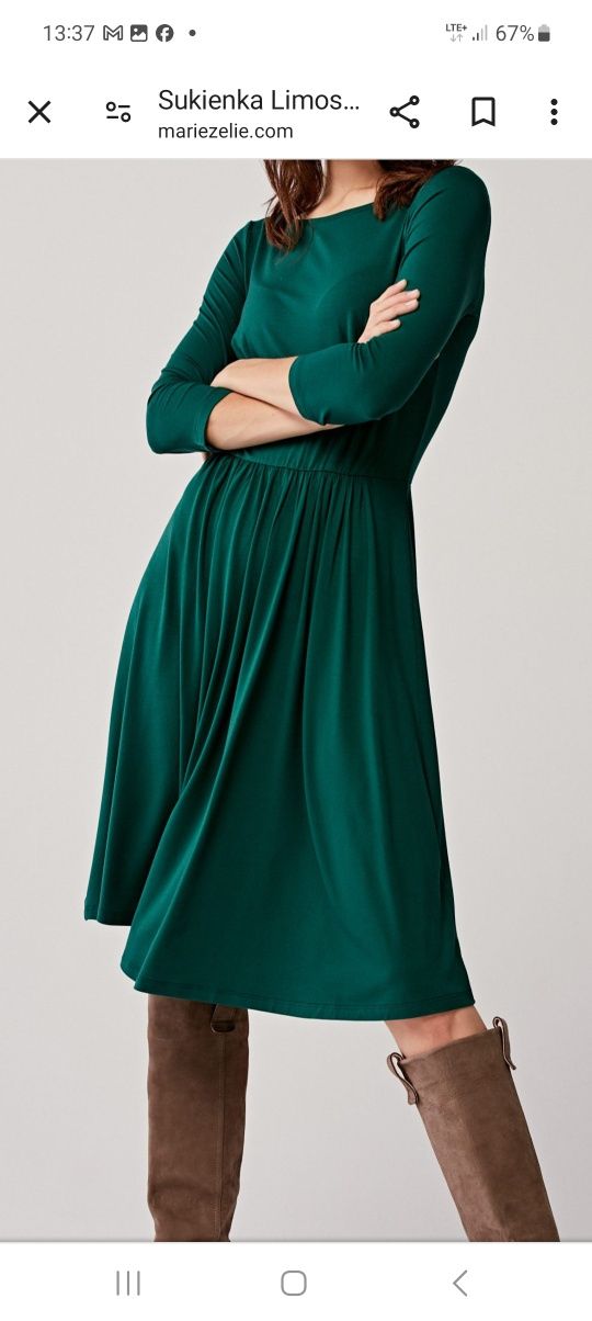Nowa sukienka Marie Zélie Limosa zieleń butelkowa  44