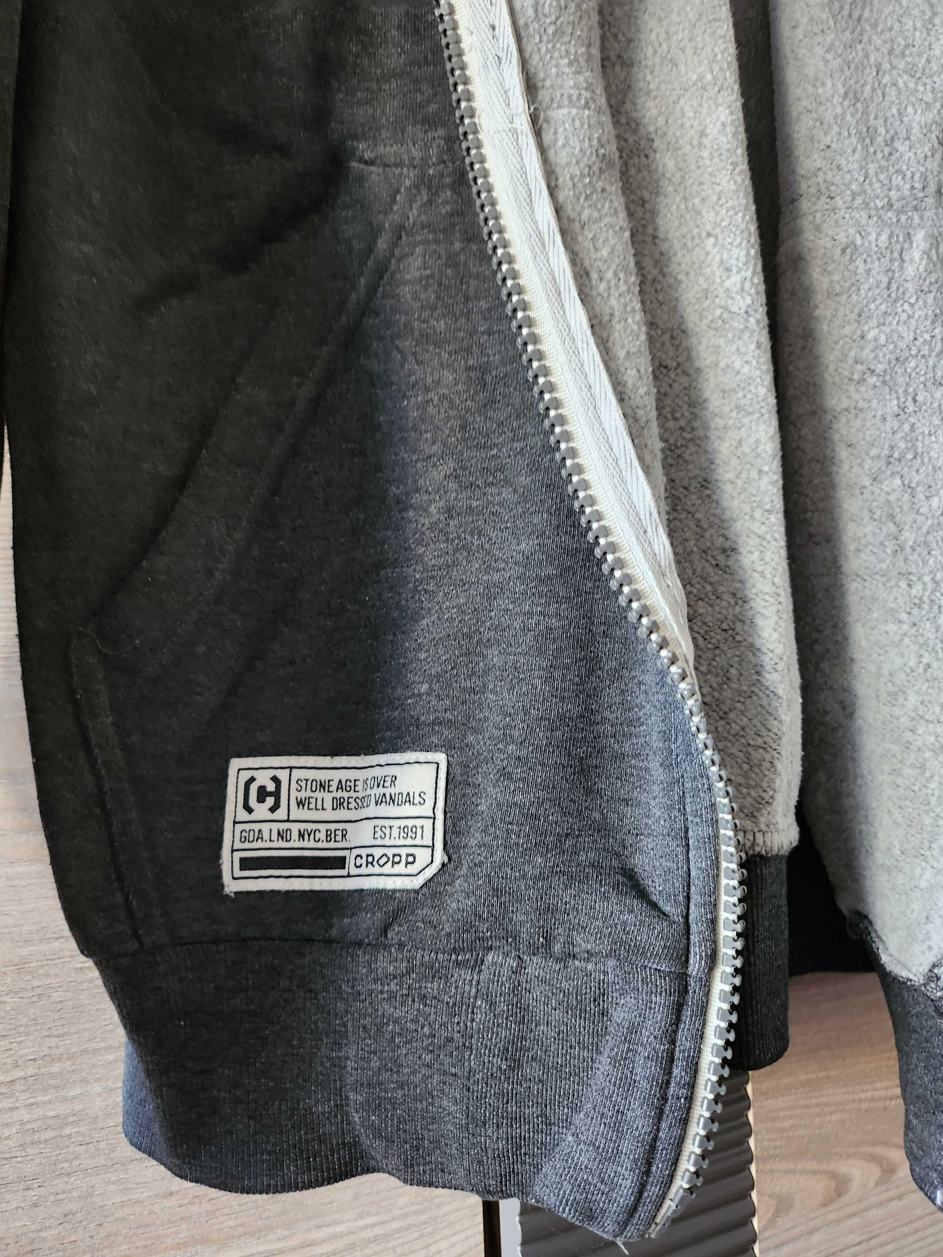 Bluza rozpinana z kapturem CROPP, ciemnoszara, rozm. S