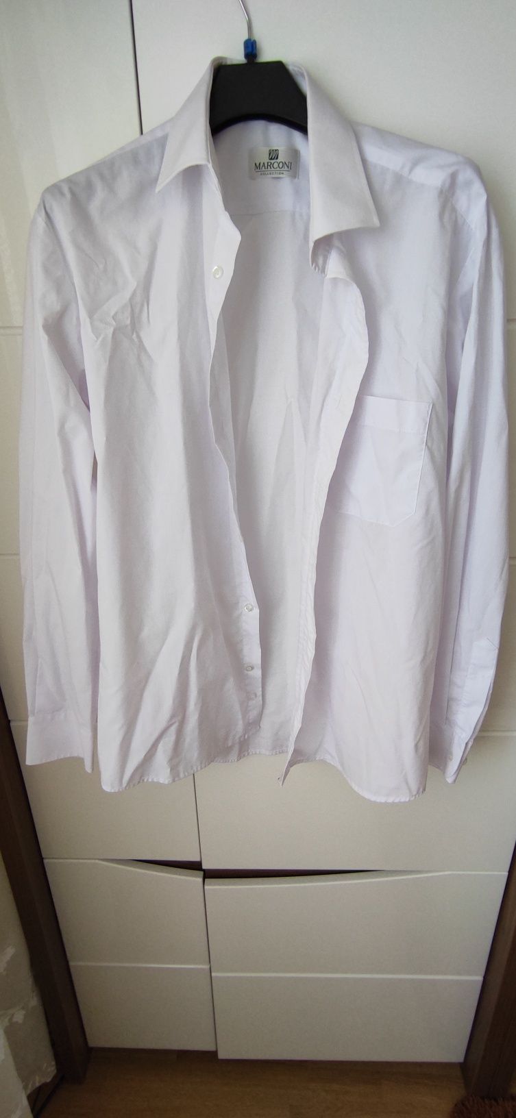 Koszula męska długi rękaw biała rozmiar 39