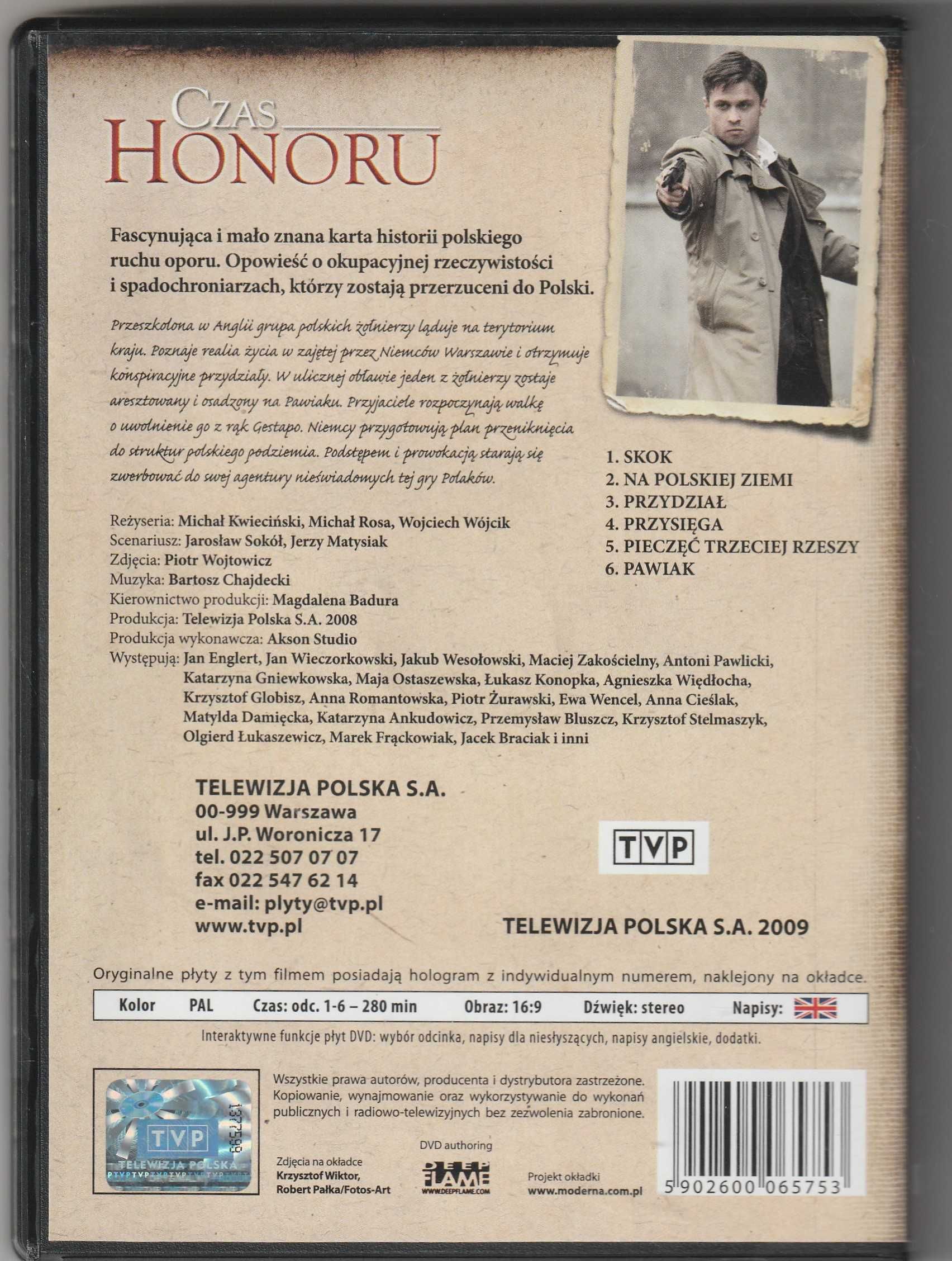 Czas honoru 1 Odcinki 1-6 DVD