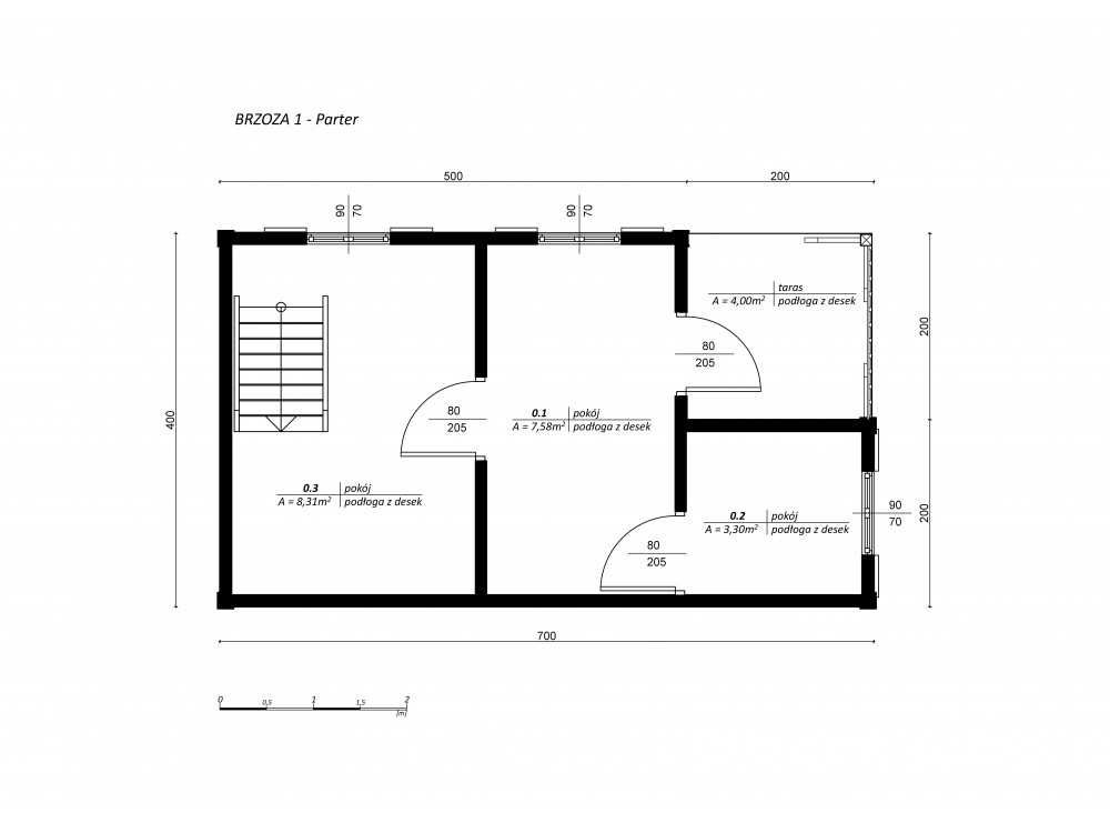 Domek ogrodowy, domki letniskowe, drewniane, 4x7m, do 35m2