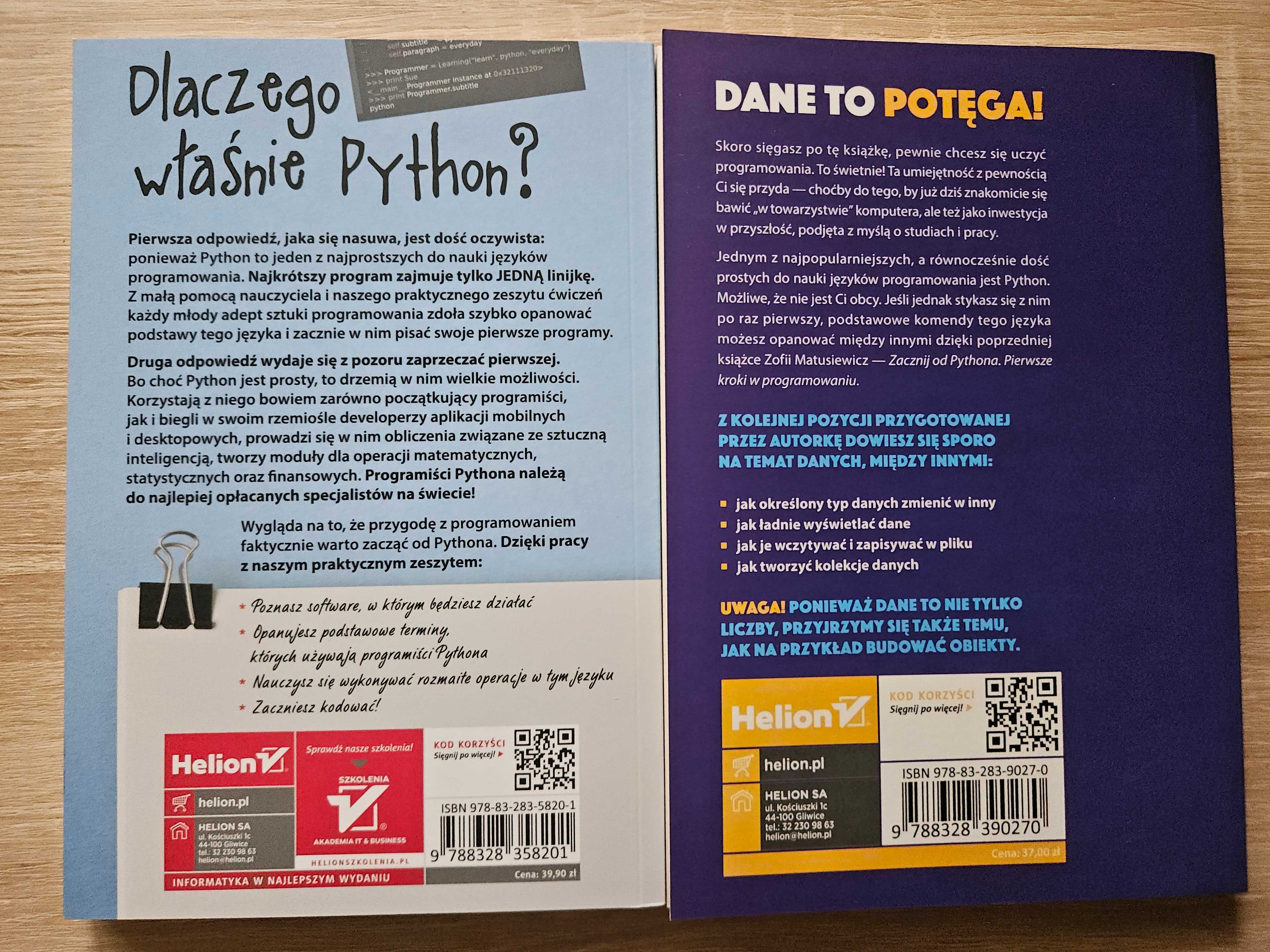 Zacznij od Pythona, Zofia Matusiewicz - podręcznik i ćwiczenia