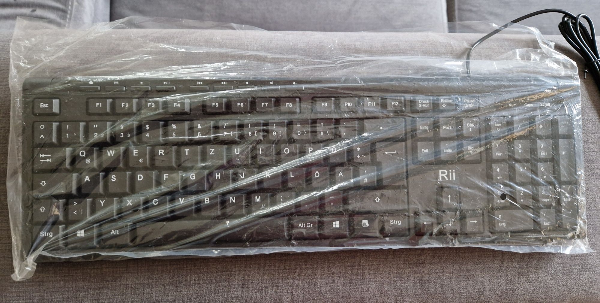 Rii RK907 klawiatura USB, przewodowa klawiatura PC, biznesowa Slim