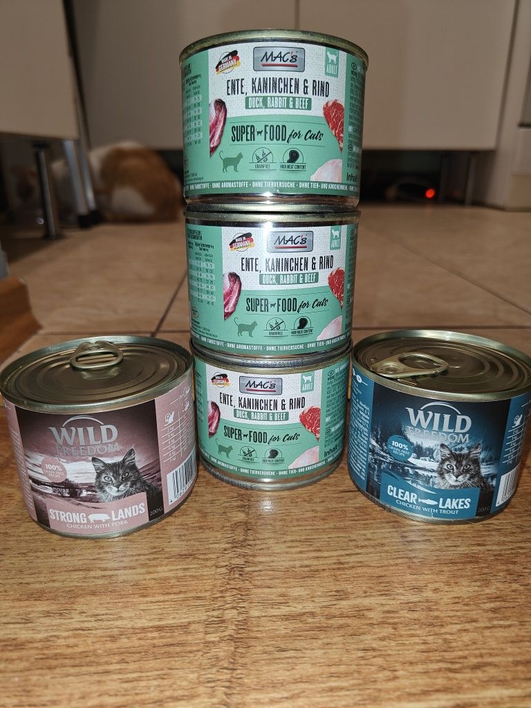 Zestaw karm wysokomięsnych dla kota - MAC's i Wild Freedom