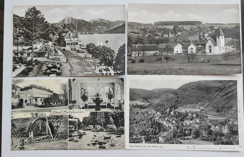 4 szt. Stare pocztówki Niemcy, kurorty. Obieg,  znaczek. XXw.