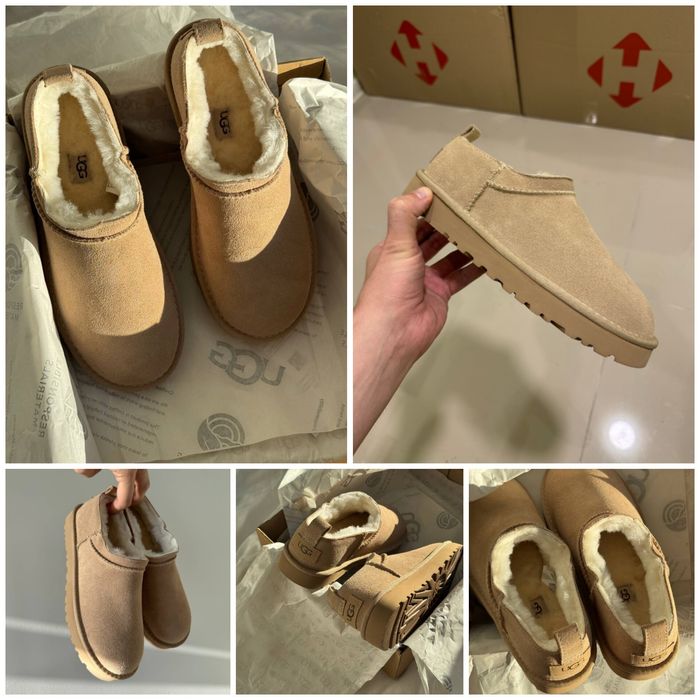 р36-41 Жіночі замшеві Ugg Classic Micro Black Chestnut Beige Sand