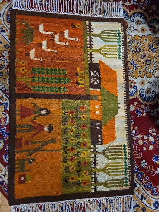 M.Janowska piekny kilim,gobelin,makata Cepelia PRL vintage inne Wysyłk