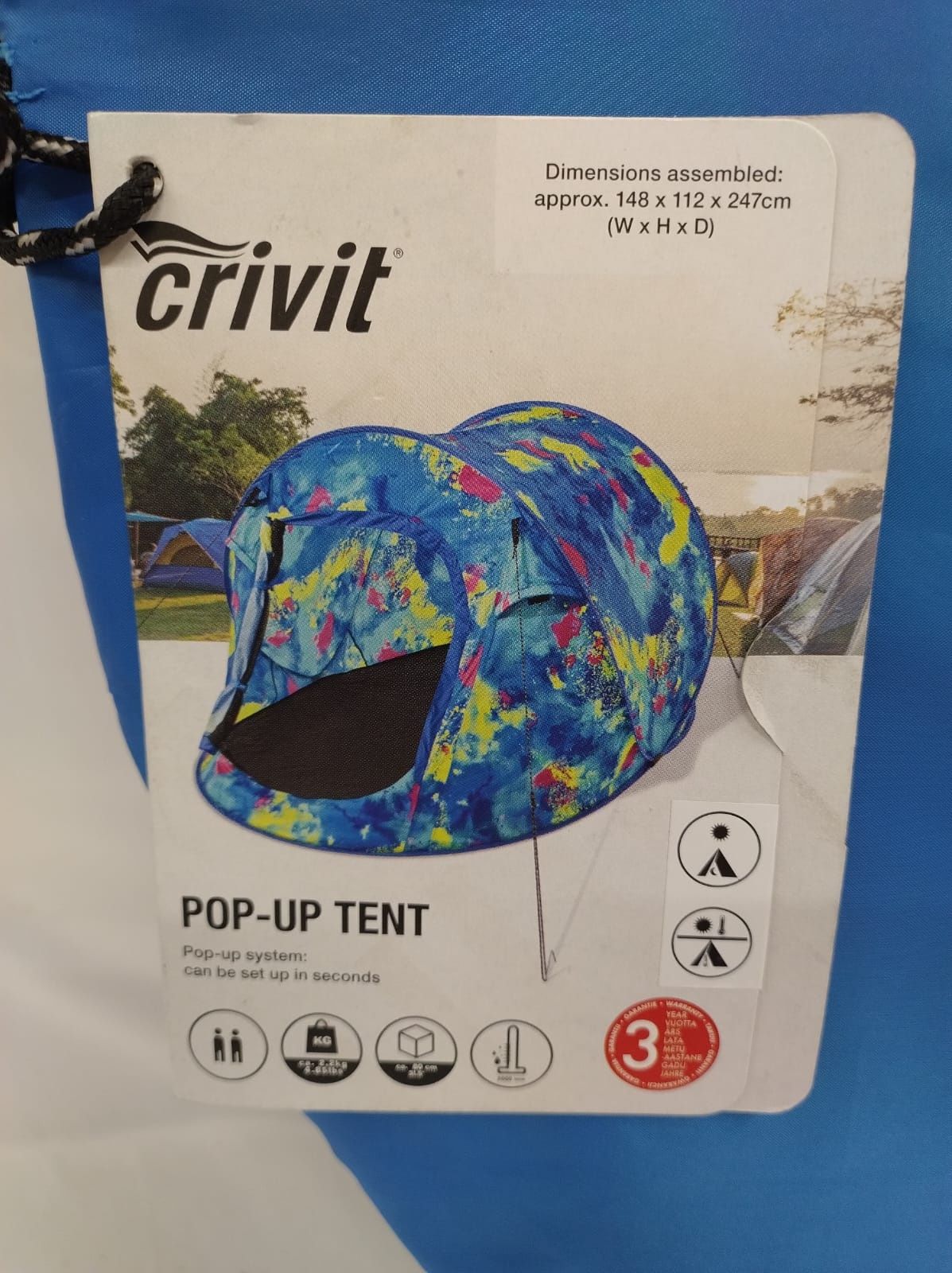 Namiot 2 osobowy  samo rozkładający się Crivit