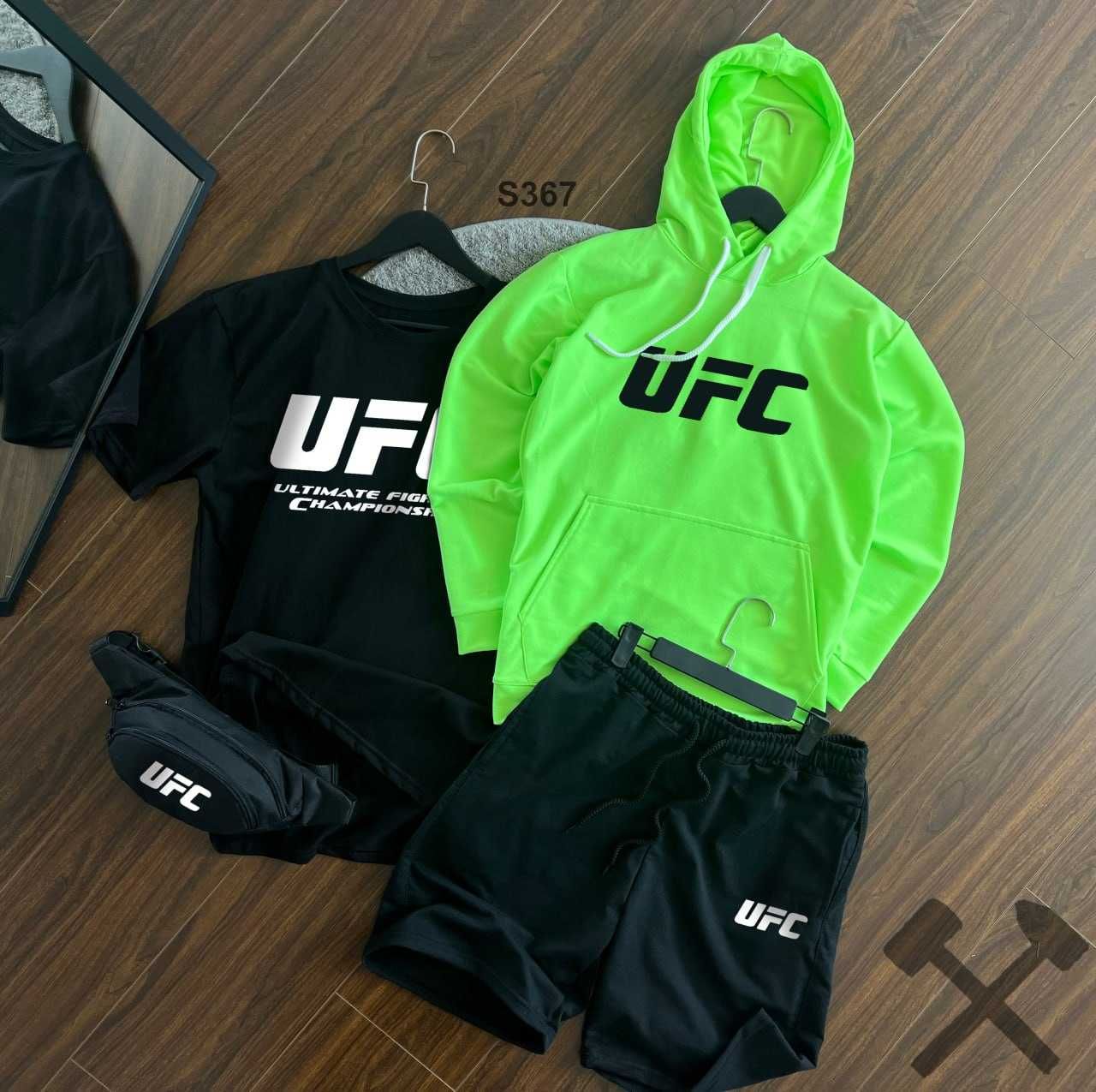 Костюм мужской летний UFC Шорты Футболка Худи Бананка спортивный юфс