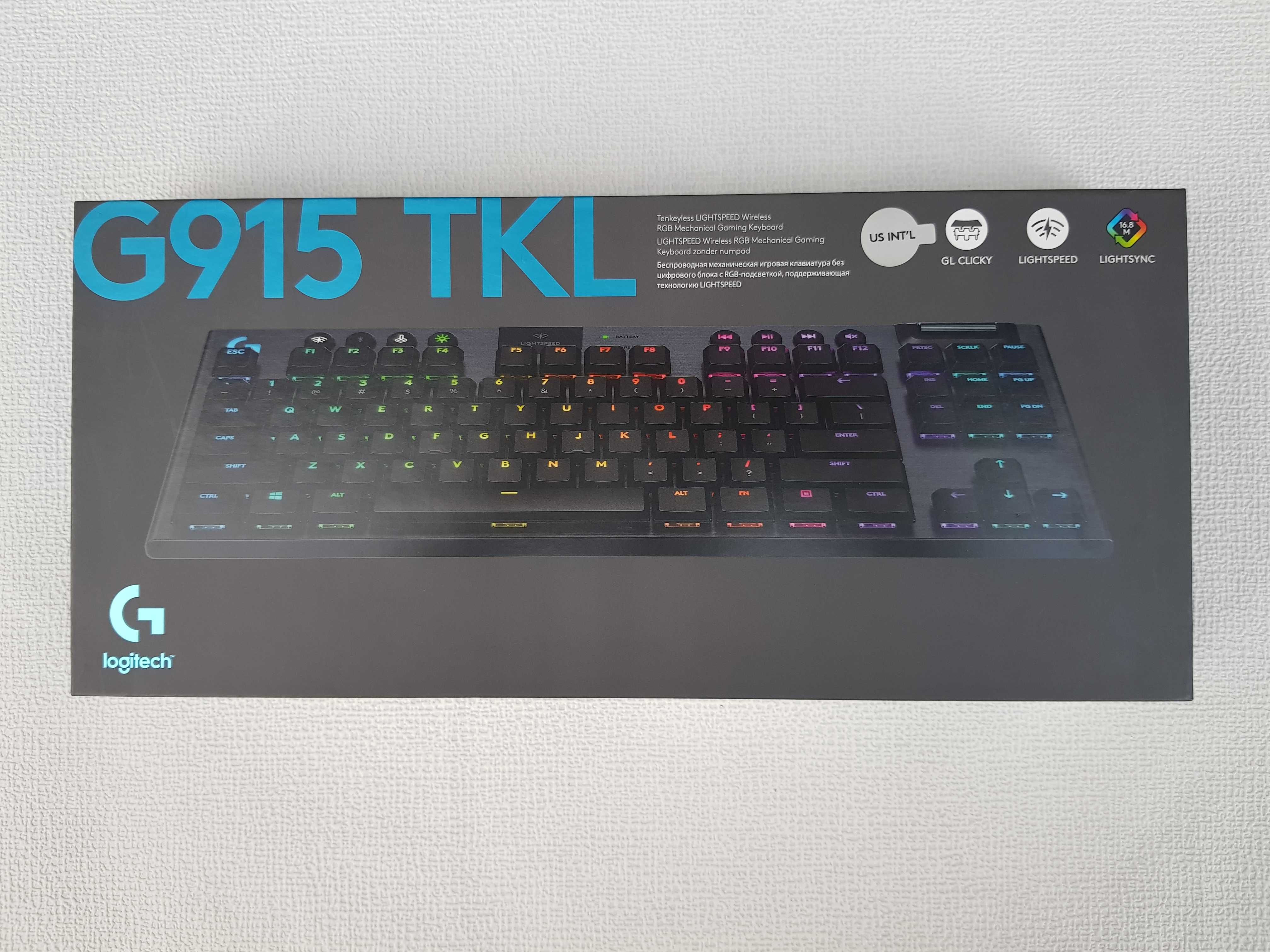Logitech G915 TKL Clicky, klawiatura bezprzewodowa, mechanicza