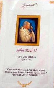 Haft krzyżykowy - 3 kanwy wzory graficzne kanwa 1 x Jezus - 2 x Jan Pa