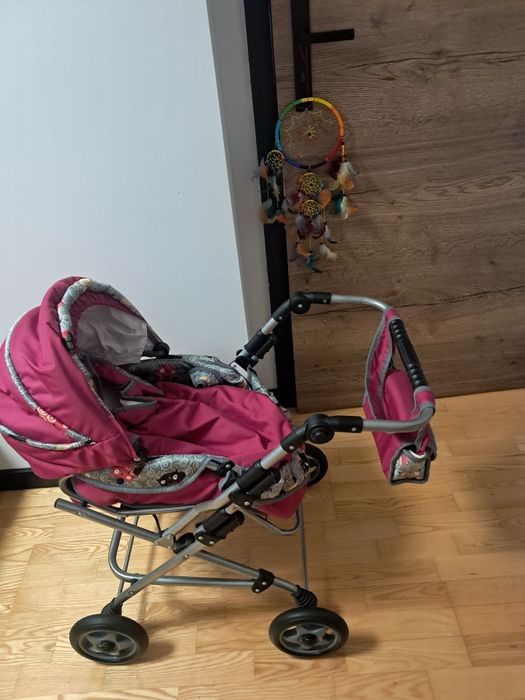 Wózek dla lalek duży + kołyska+bobas+ nosidełka
