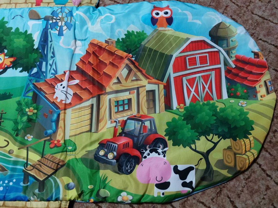 Edukacyjna kolorowa farma mata domek 2w1 Lionelo Agnes Plus 0+