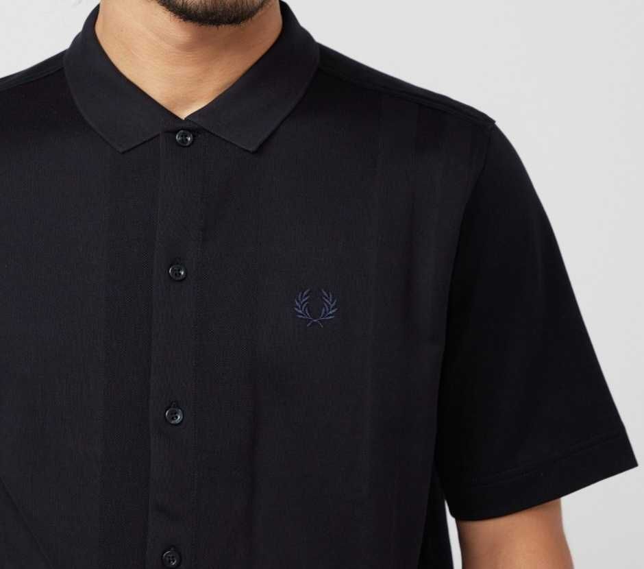 Fred Perry stripe button through polo рубашка поло