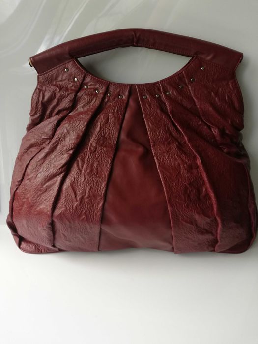 duży shoper  burgund ekoskóra