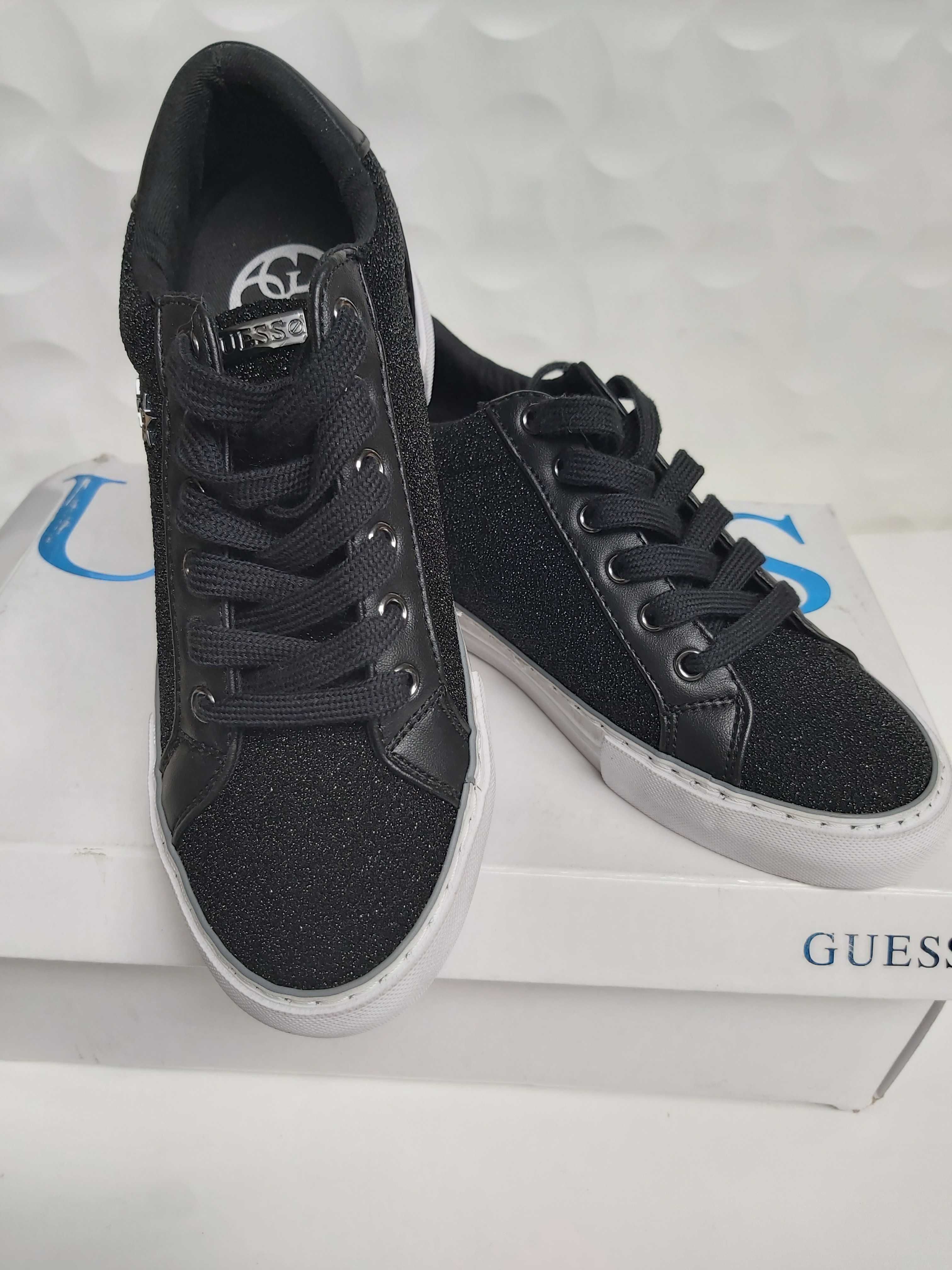 NOWE sneakersy GUESS czarne 36 k100 trampki