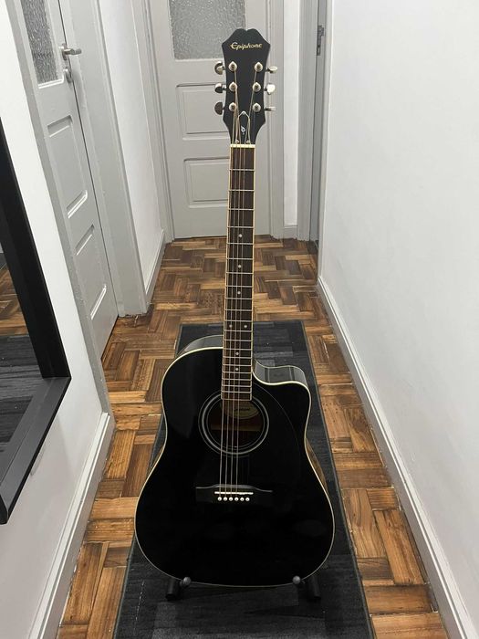 Guitarra Epiphone AJ-220SCE Acustica/Electrica Ebony