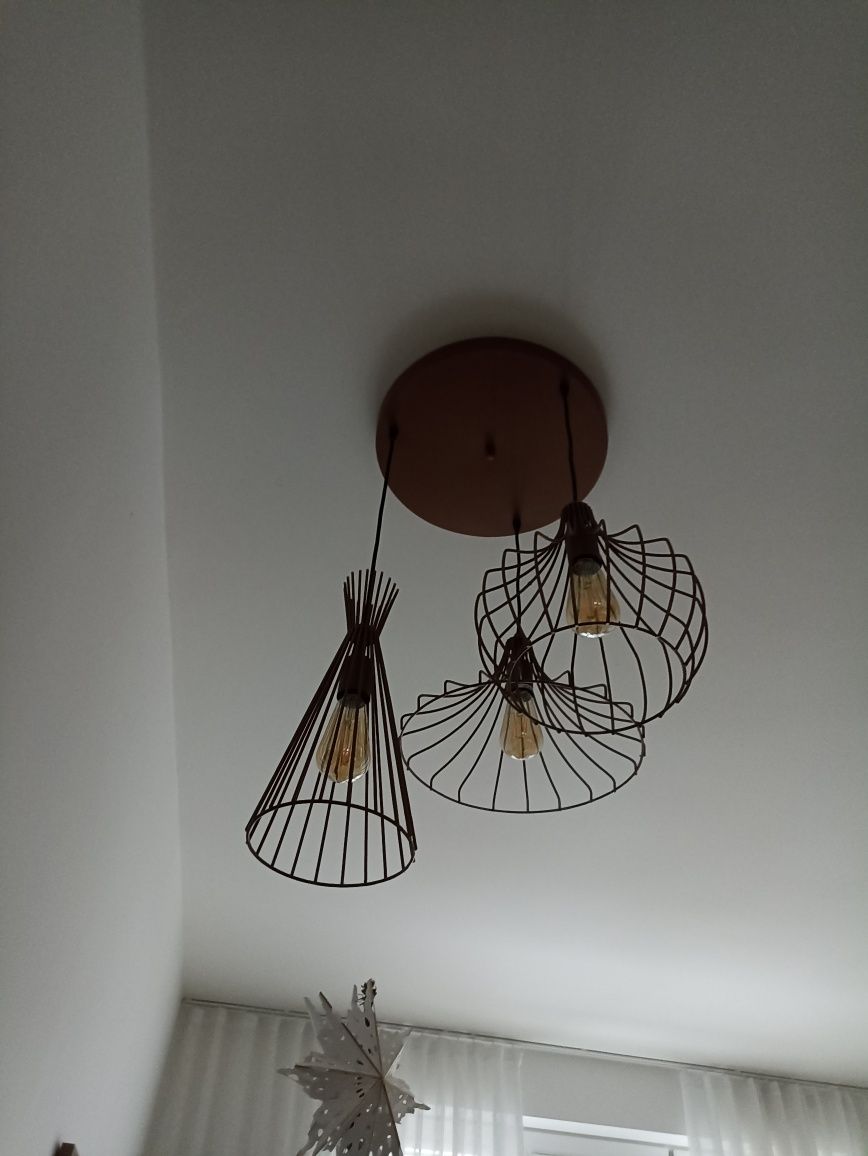 Piękna lampa kolor miedziany/braz