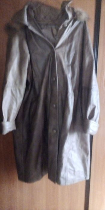 Kurtka skórzana długa