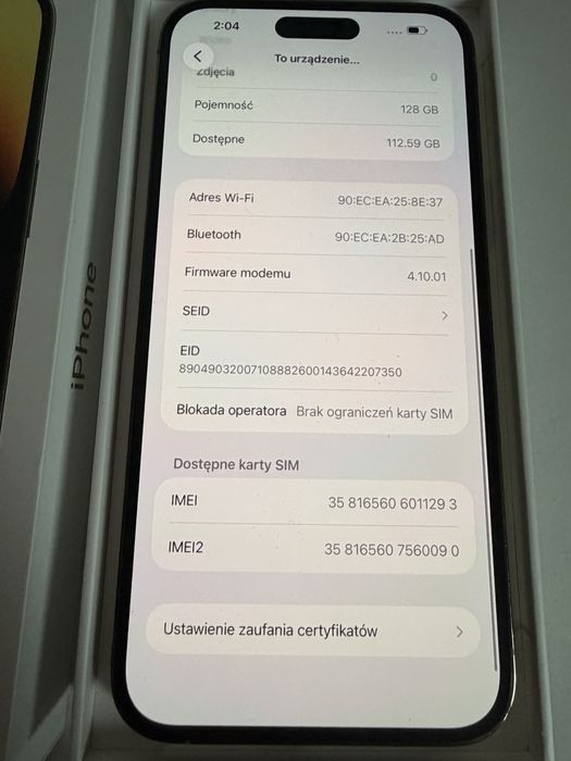 iPhone 14 Pro Max 128gb Gold Stan Idealny Bateria 100%