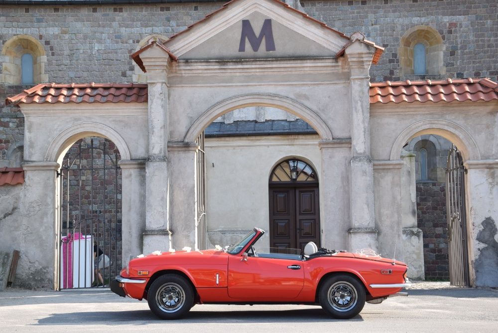 TRIUMPH SPITFIRE auto do ślubu, zabytkowe cabrio, wynajem, boho