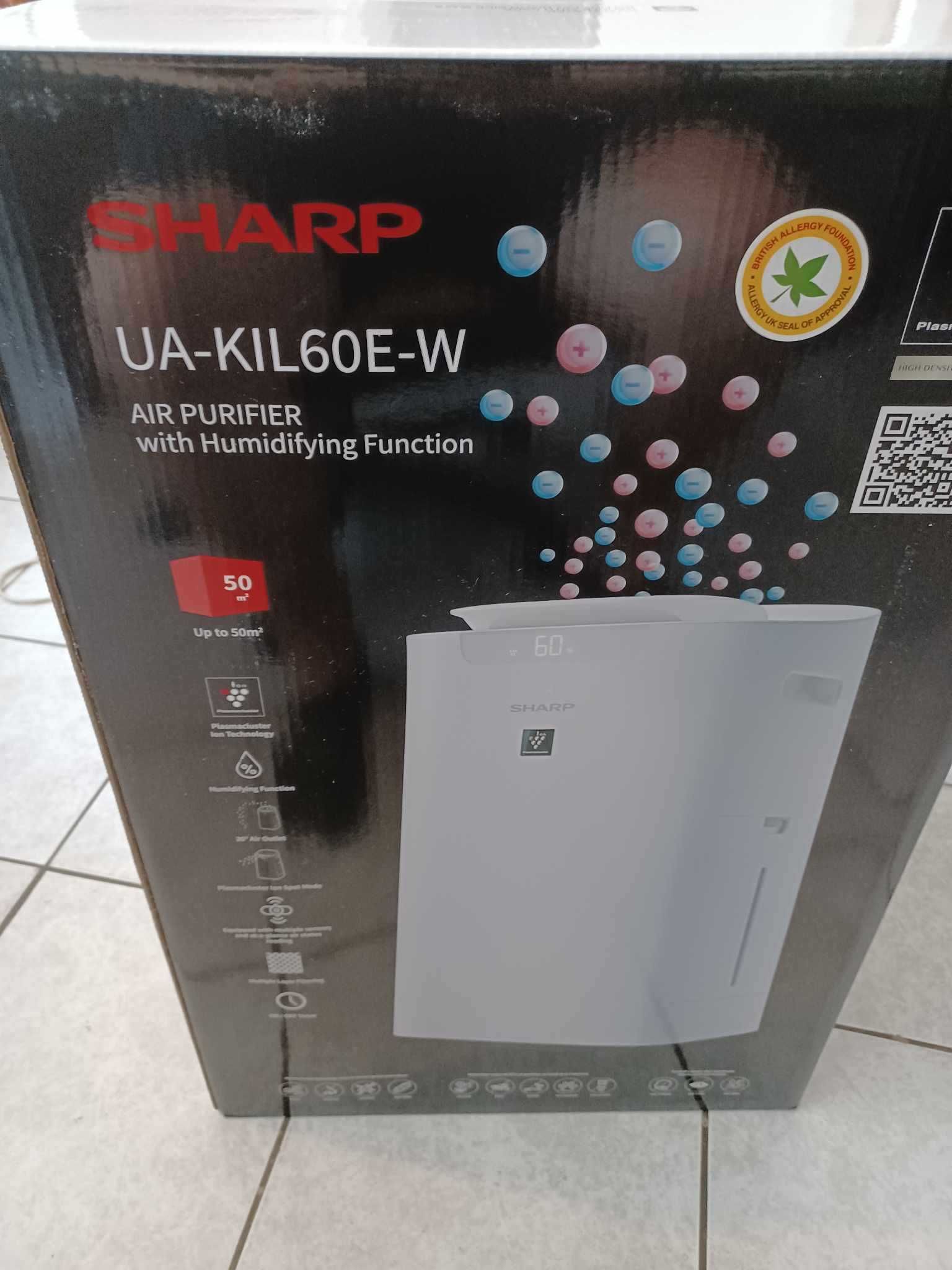 NOWY Sharp UA-KIL60E-W Oczyszczacz powietrza z funkcją nawilżania