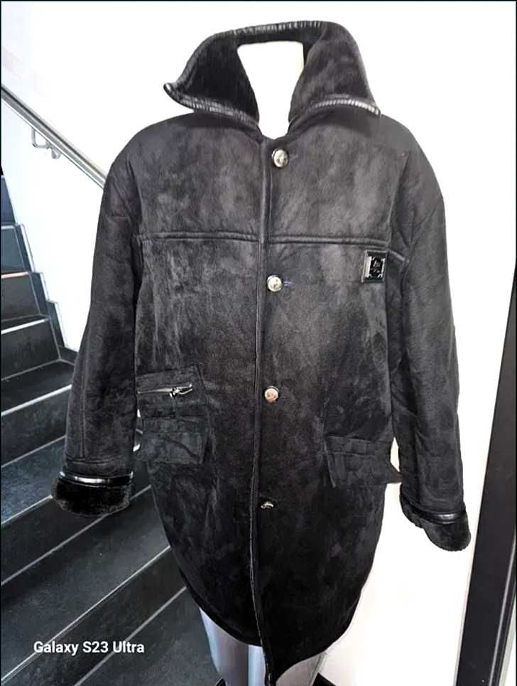 Luksusowy Markowy! Kożuch/Kurtka „Andrea Ermanni” Prawdziwa Skóra L/XL