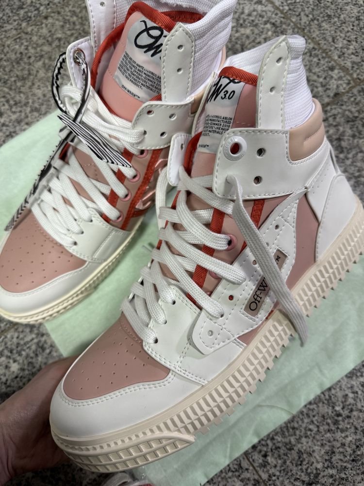 Кросівки кеди білі шкіряні 3.0 Off Court Off-White хайтопи 41р.