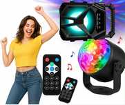 GLOSNIK BLUETOOTH radio przenośny + laser kula disco imprezowy zestaw