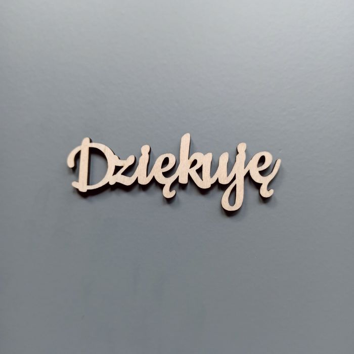 Napis Dziękuję ze sklejki 10 szt. Scrapki pik