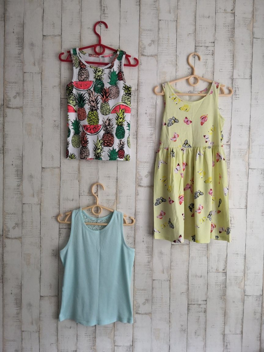 Spodenki-bluzeczki-sukienka- Hm - Cool Club - Primark - roz. 122-128.