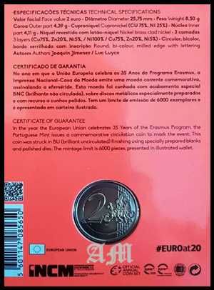 Portugal - 2€ Aniversário do Programa Erasmus - BNC