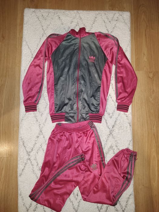 S Komplet dresowy Adidas Różowy y2k 3 paski