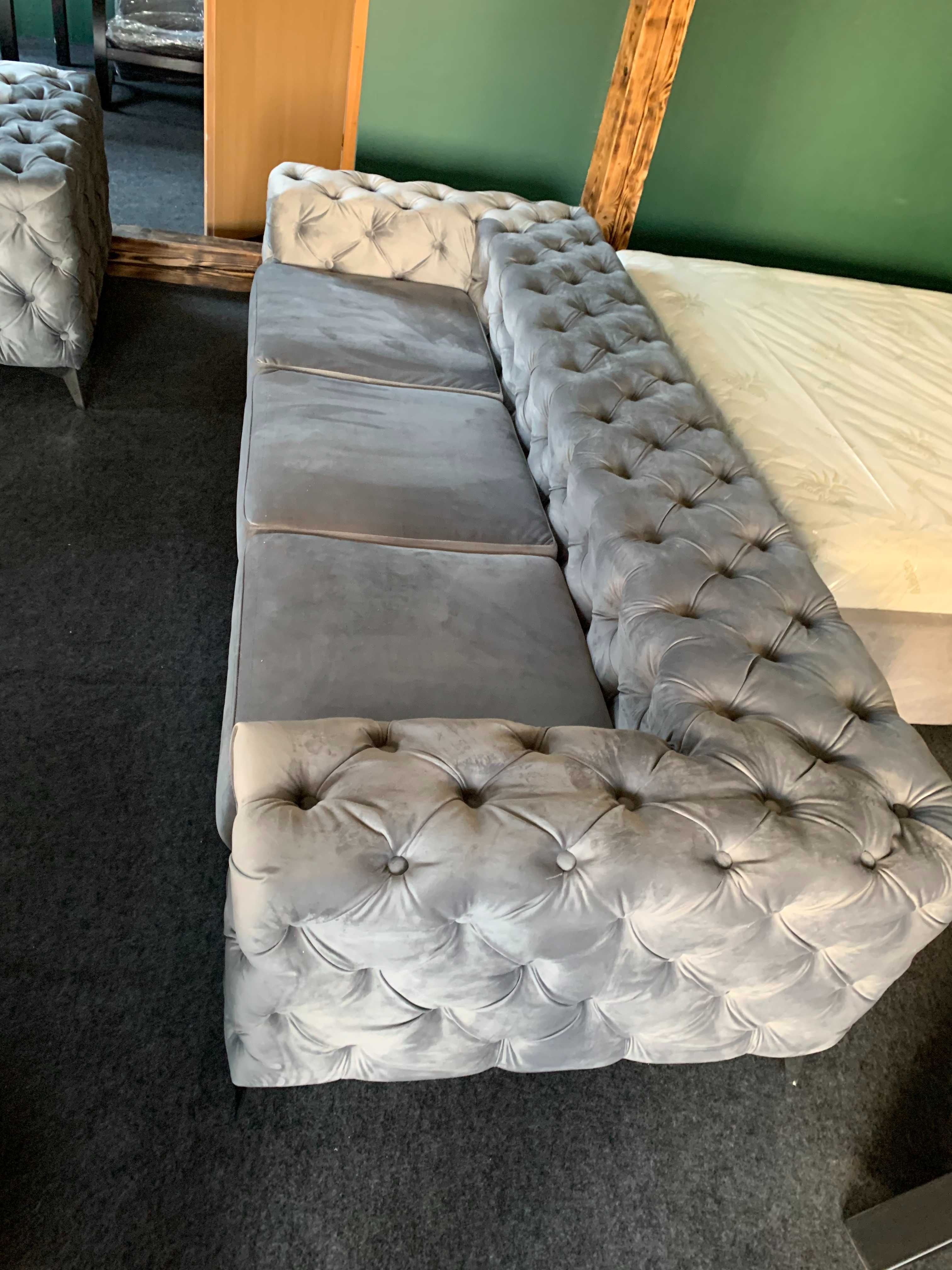 Zestaw Chesterfield Premium 3+2+1+Pufa