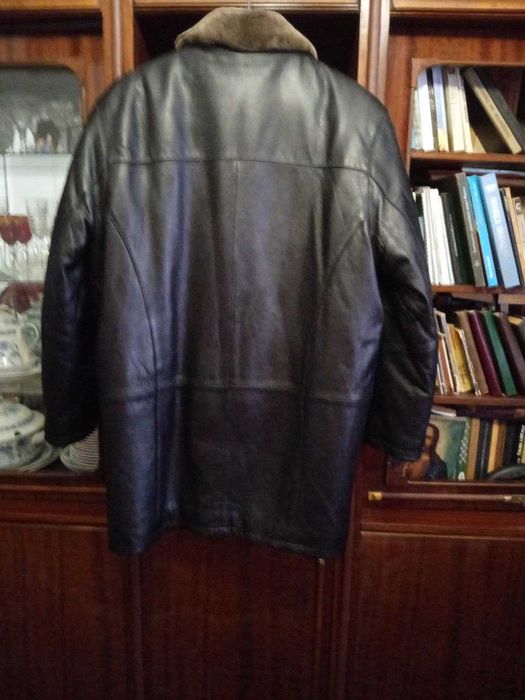 Шкіряна зимова куртка чоловіча,  р. 5XL/58