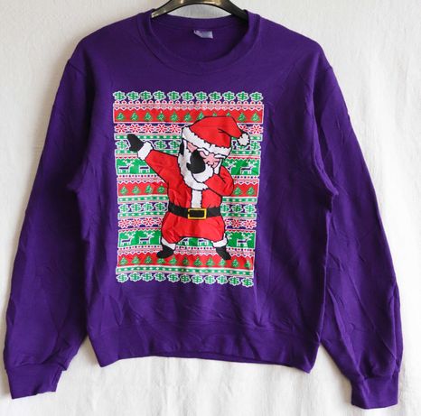 Свитшот свитер детский новогодний утепленный Санта 15-16 лет 170 см S