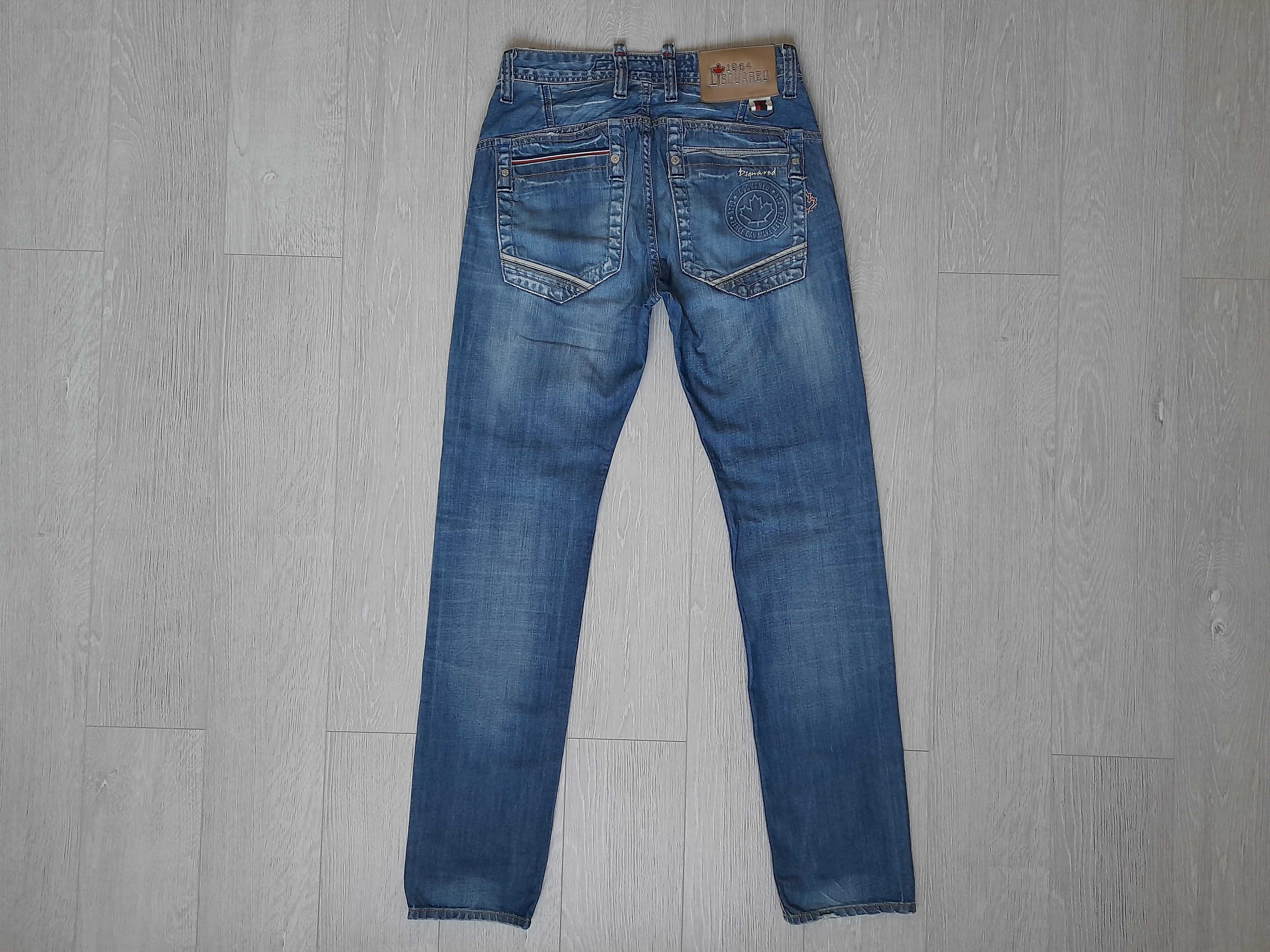 DSQUARED2 D2 włoskie markowe męskie SPODNIE jeansy Italy pas 84-86cm