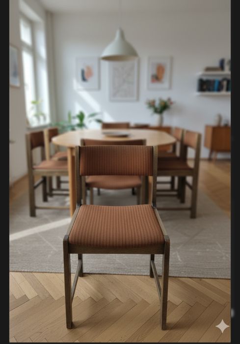 Krzesła tapicerowane PRL komplet 6 szt. Vintage - do renowacji