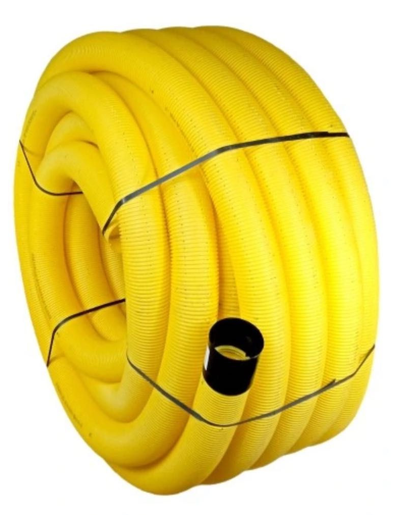 Rura drenarska PVC fi 100 z otworami - zwój 50m.
