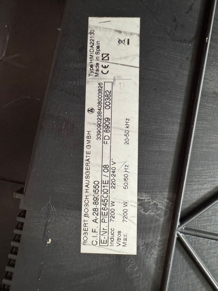 Sprzedam płytę indukcyjną Bosch PIE645Q01E/08 – używana