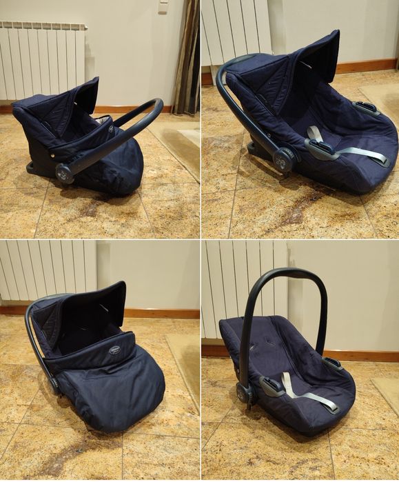 Trio para bebé-carro, ovo e alcofa