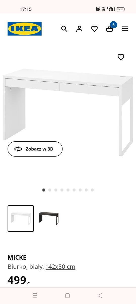 Sprzedam nowe biurko ikea Micke 140x50