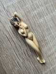 Rara figura de diagnóstico médico museu farmácia Escultura Netsuke