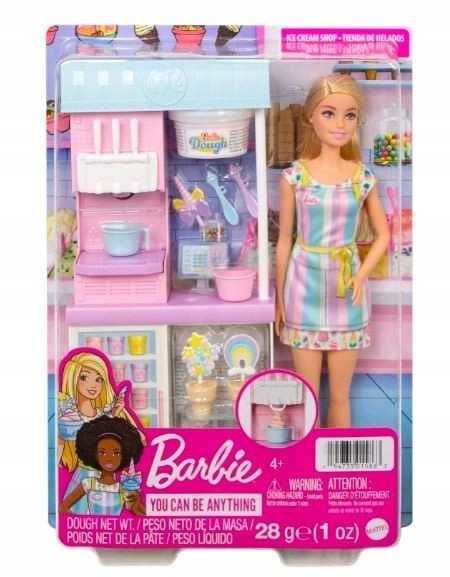 LALKA BARBIE zestaw lodziarnia zestaw z lalka B