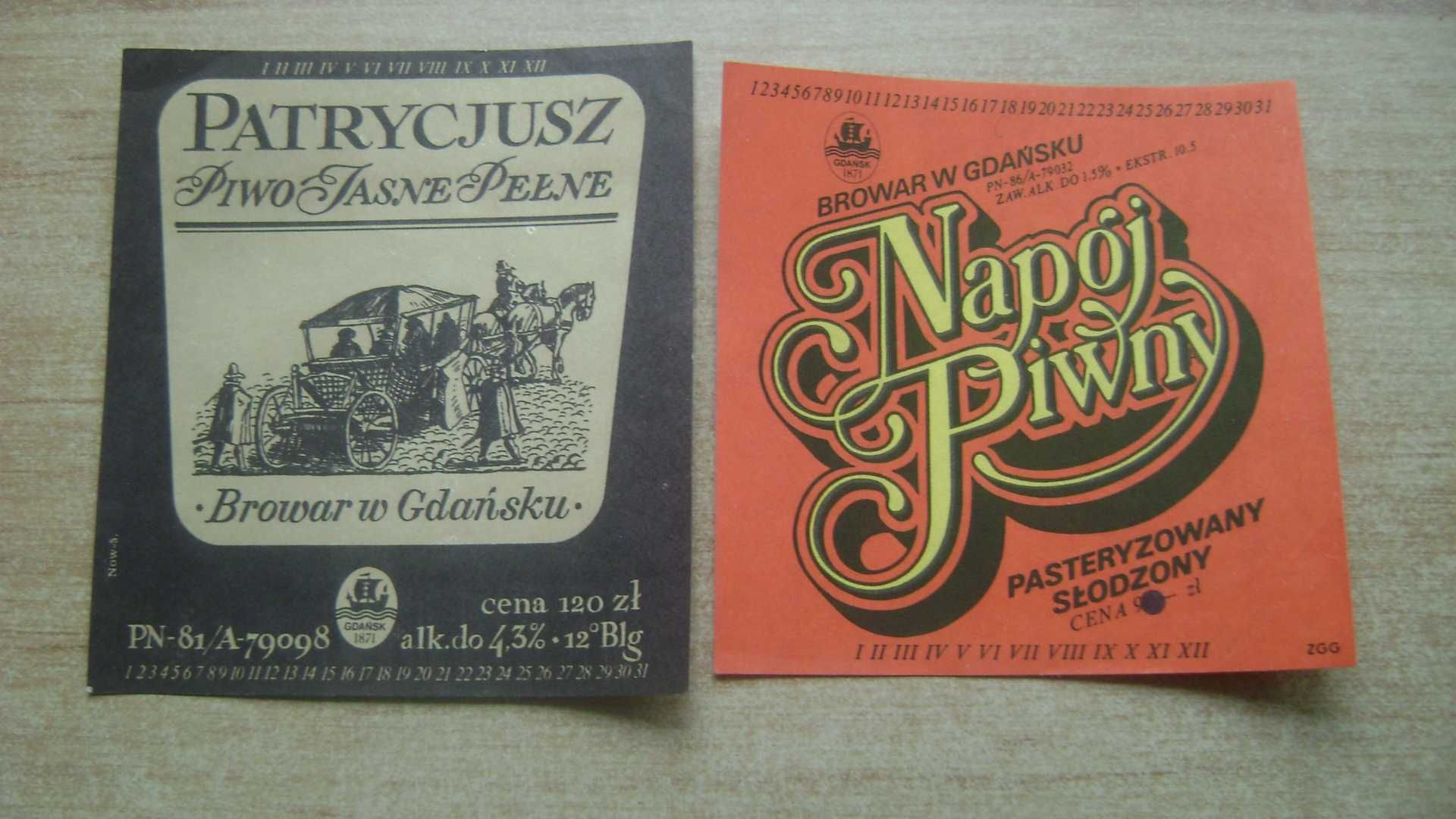 Starocie z PRL - Etykiety piwne z PRL = Zestaw 13 sztuk do wyboru nr 5