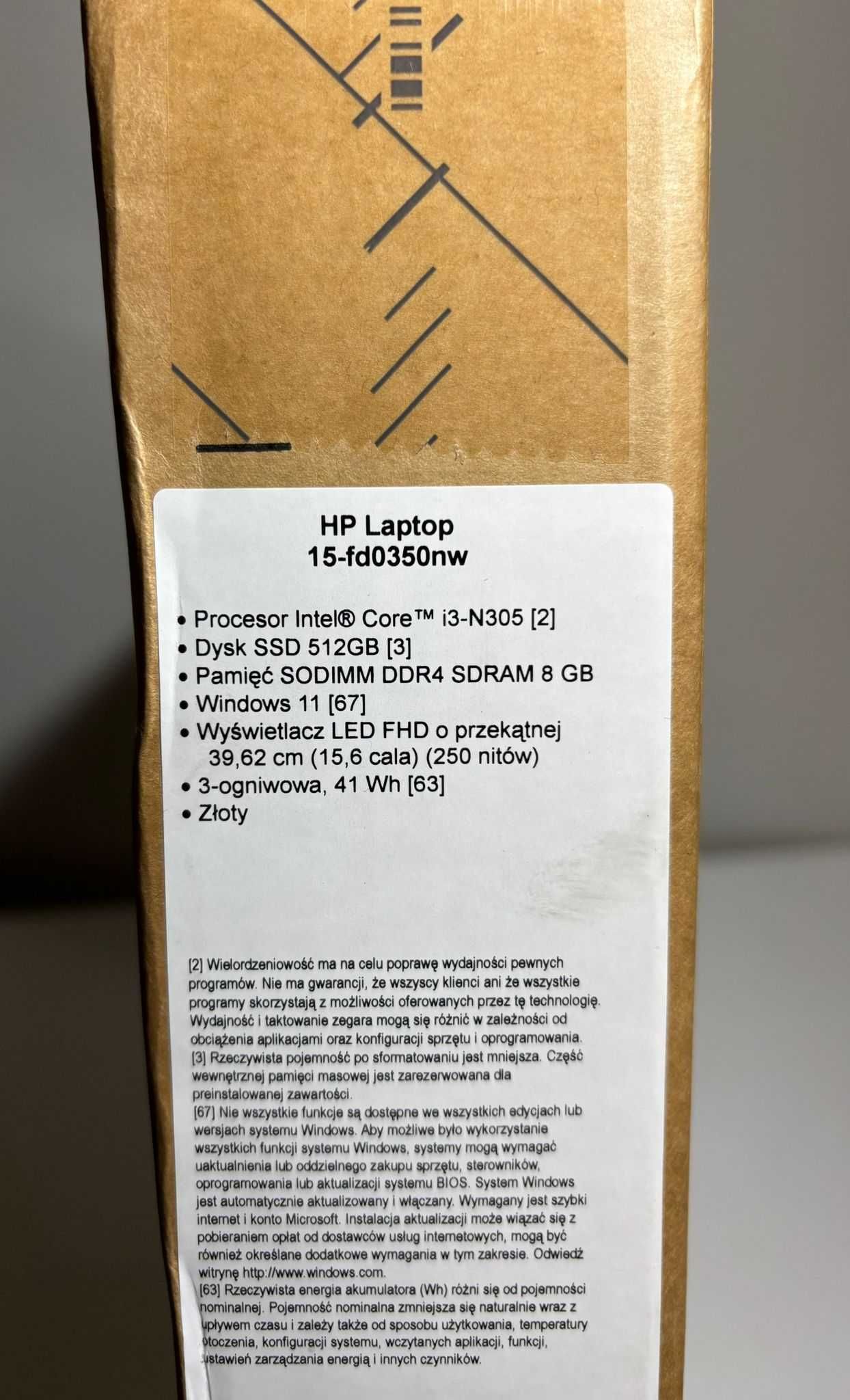 Laptop HP 15-fd0350nw NOWY !