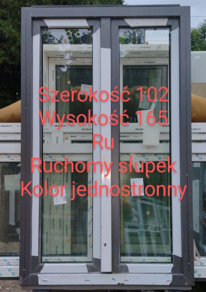 Drzwi balkonowe 86x240 złoty dąb  Ciepła ramka