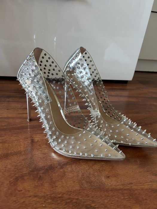 Steve madden przezroczyste szpilki z kolcami 38