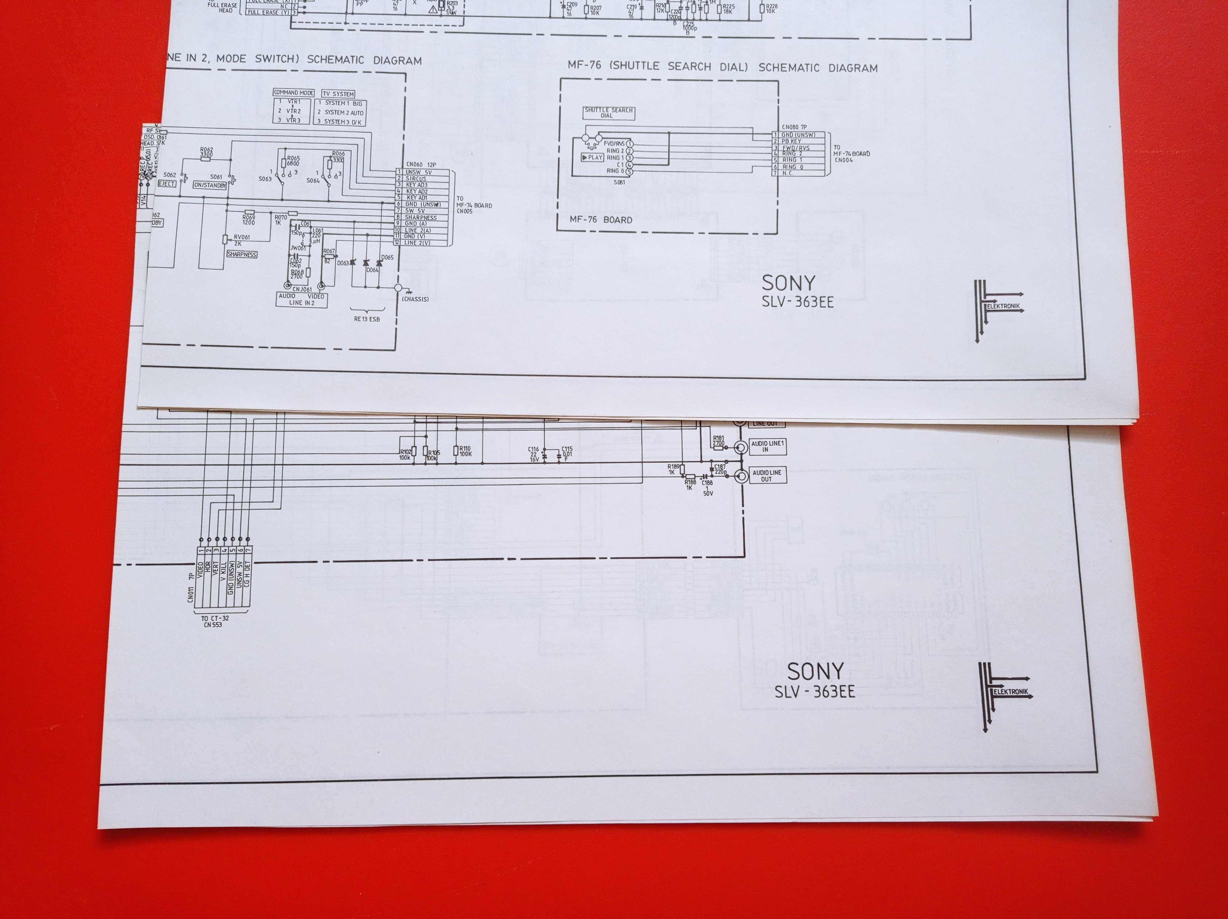 Sony SLV-363EE Schematy magnetowidów