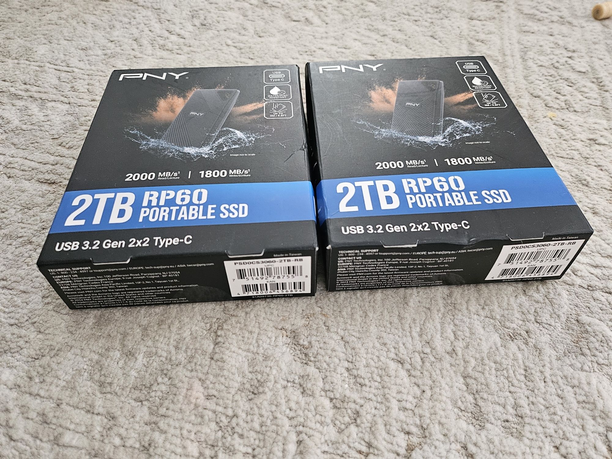New Samsung SSD диск PNY RP60 USB 3.2 Gen 2x2 Type-C Portable 2TB